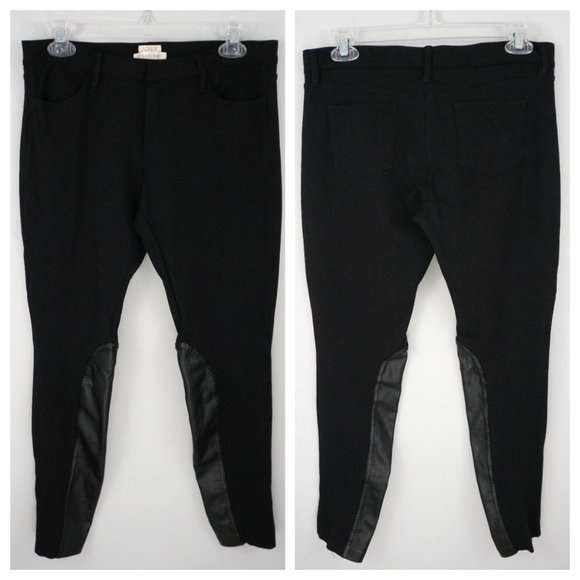 J. CREW Gigi Ponte Black Faux Leather Stretch Pant - Picture 2 of 6
